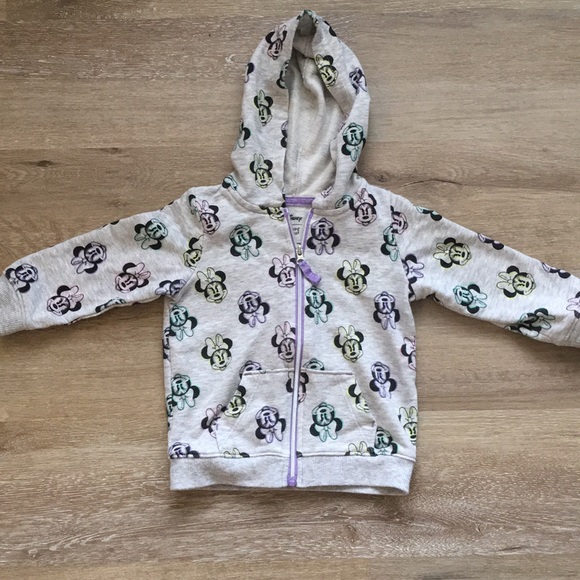 Minnie Mouse Light Hooded Zip Up Sweatshirt - Picture 1 of 1